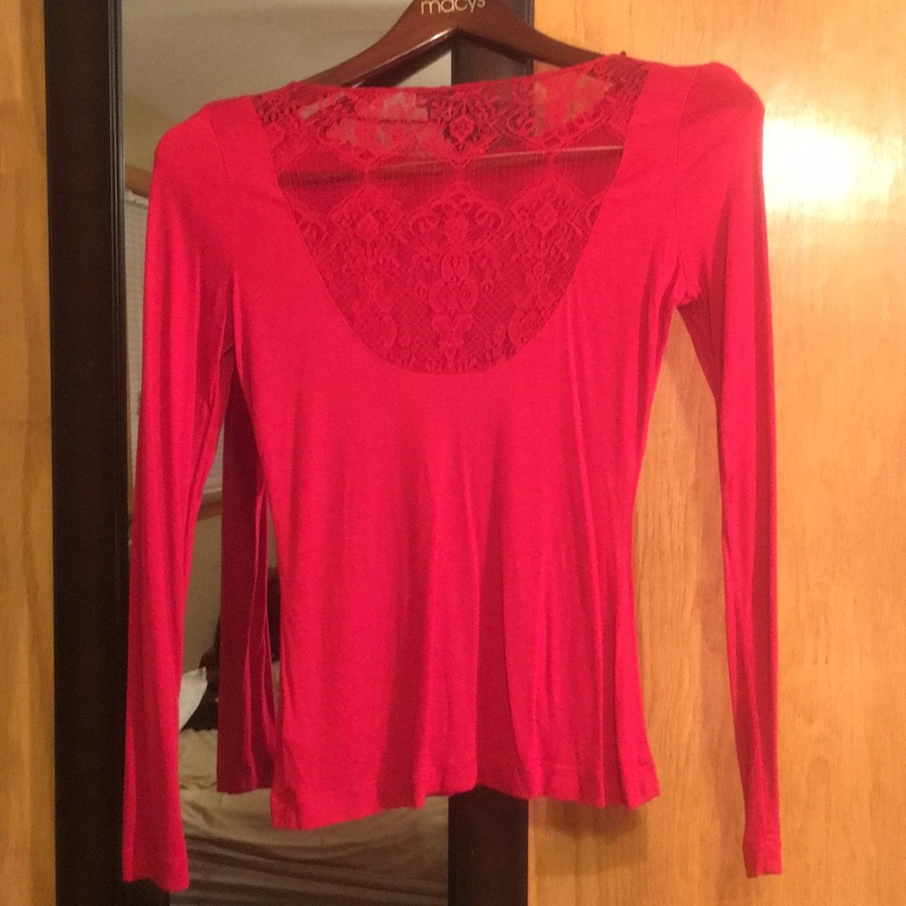 Allen B lace back top